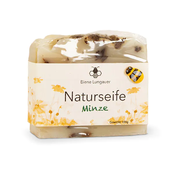 Minze Naturseife mit Bienenwachs | 100g